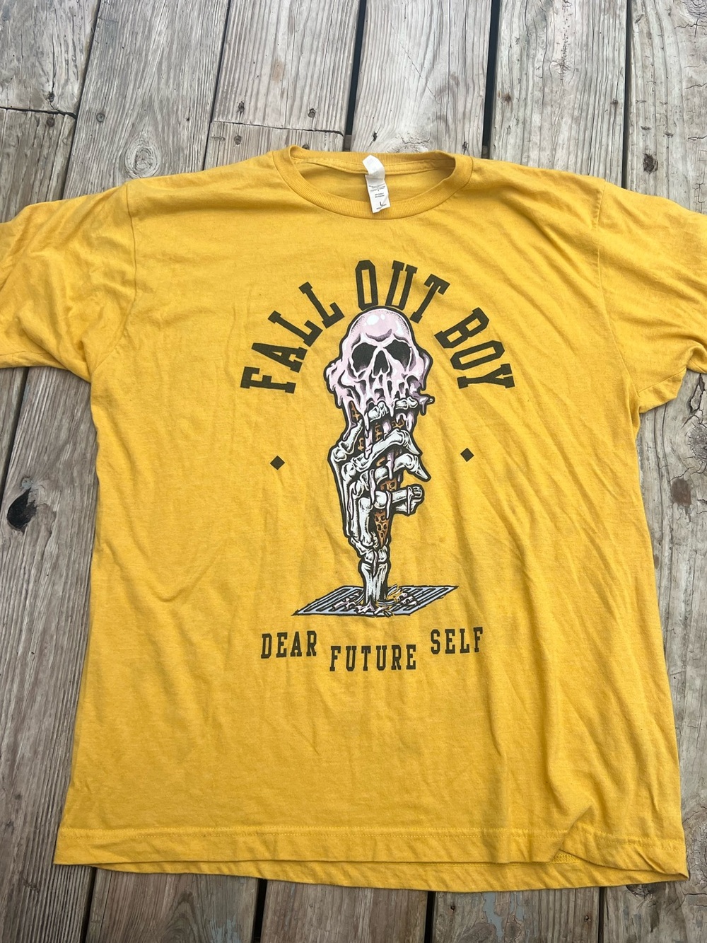 Tultex Yellow Fall Out Boy 'Dear Future Self' Graphic Tee Large